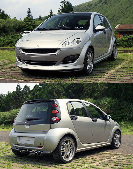 延续Smart Forfour融合前卫科技与可爱的车身外观,在导入Brabus所开发的改装套件后,更突显出剽悍的运动风格。