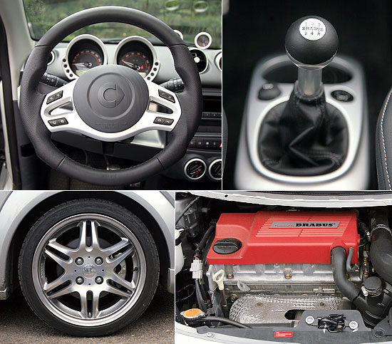 因应运动性能而生的Smart Forfour Brabus,在动力心脏的1.5升Turbo引擎177匹马力加持下,操控感绝佳的方向盘、五速排档杆与性能跑胎,便仿佛自然而生的躯干四肢,让强劲动能彻底展现!