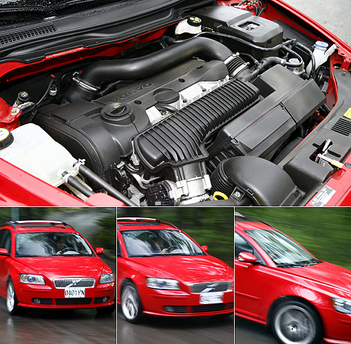Volvo V50 T5 AWD搭載2.5升直列五缸渦輪引擎,最大馬力輸出可達220 hp,最大扭力則為32.6 Kgm,從靜止到時速100公里僅需7.6秒。